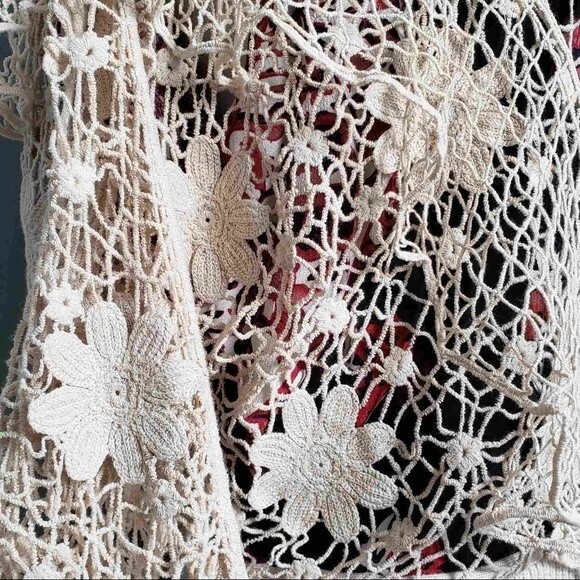 Wildfox NEW Daisies Blake Zip Up Crochet Jacket L - Picture 6 of 9